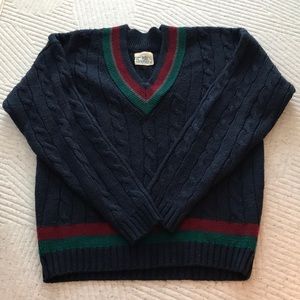 Vintage BD Baggies Mens Tennis Cricket Sweater Navy 100% Medium